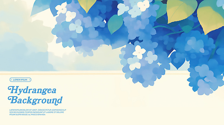 PSD 꽃백그라운드 일러스트 나뭇잎 수채화 사람없음 파란색 봄 수국 국내일러스트 계절 꽃 컬러 백그라운드 잎 파일형식