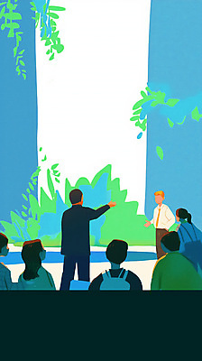 PSD 여자 남자 생각 일러스트 대화 앉기 여러명 성인 초록색 모임 풀잎 사회 광장 의견 참여 성인만 국내일러스트 컬러 다수 잎 모션 말하기 사람 풀_식물 공동체 파일형식