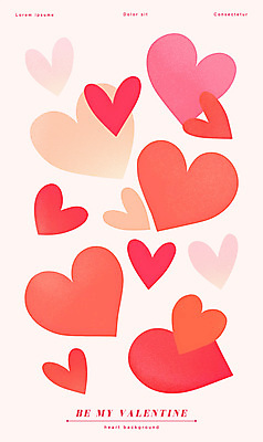 PSD 일러스트 발렌타인데이 사랑 이벤트 사람없음 빨간색 하트백그라운드 그라데이션 카피스페이스 국내일러스트 감정 컬러 백그라운드 데이이벤트 공백 하트 파일형식