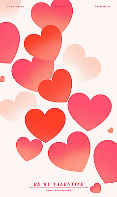 PSD 일러스트 발렌타인데이 사랑 이벤트 사람없음 빨간색 하트백그라운드 그라데이션 국내일러스트 감정 컬러 백그라운드 데이이벤트 하트 파일형식