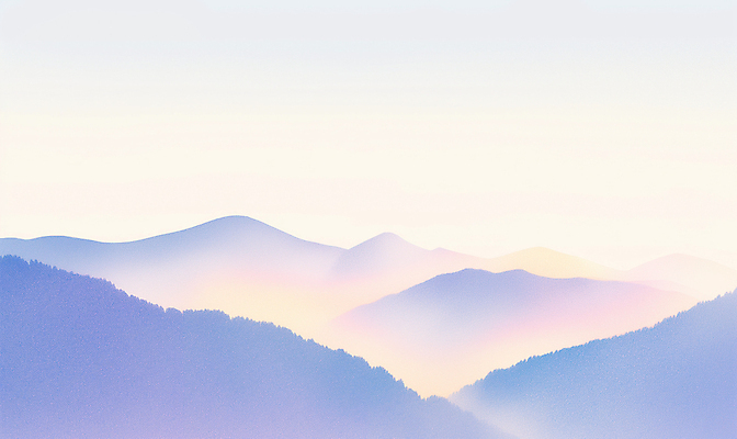 JPG 백그라운드 일러스트 아침 풍경 사람없음 파란색 새벽 감성 그라데이션 산맥 국내일러스트 AI일러스트 AI콘텐츠 주간 자연요소 컬러 컨셉 산 파일형식