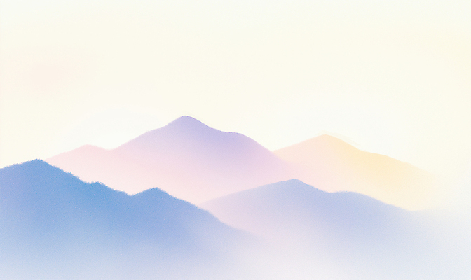 JPG 백그라운드 일러스트 아침 풍경 사람없음 파란색 새벽 감성 그라데이션 산맥 국내일러스트 AI일러스트 AI콘텐츠 주간 자연요소 컬러 컨셉 산 파일형식