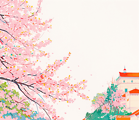 JPG 공원 꽃잎 분홍색 일러스트 바람 수채화 사람없음 건물 봄풍경 벚나무 감성 흩날리기 국내일러스트 AI일러스트 AI콘텐츠 자연요소 나무 건축물 공공시설 꽃 컬러 컨셉 모션 날씨 풍경 봄 벚꽃 파일형식