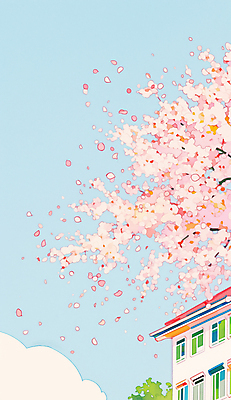 JPG 구름 공원 분홍색 일러스트 창문 하늘 수채화 사람없음 건물 봄풍경 벚나무 감성 국내일러스트 AI일러스트 AI콘텐츠 자연요소 나무 건축물 공공시설 컬러 컨셉 풍경 봄 벚꽃 파일형식