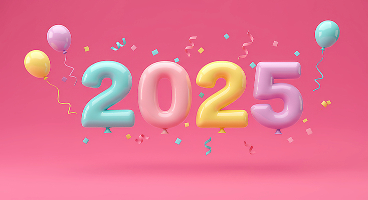 JPG 편집이미지 리본 분홍색 이벤트 사람없음 3D 꽃가루 광택 2025년 편집3D 숫자풍선 AI컴퓨터그래픽 AI콘텐츠 컬러 가루 연도 디지털합성 풍선 파일형식