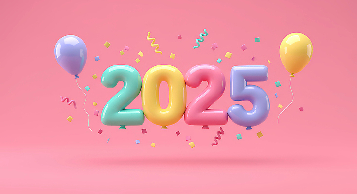 JPG 편집이미지 리본 분홍색 이벤트 사람없음 3D 꽃가루 광택 2025년 편집3D 숫자풍선 AI컴퓨터그래픽 AI콘텐츠 컬러 가루 연도 디지털합성 풍선 파일형식