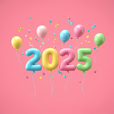 JPG 편집이미지 리본 분홍색 이벤트 사람없음 3D 꽃가루 광택 2025년 편집3D 숫자풍선 AI컴퓨터그래픽 AI콘텐츠 컬러 가루 연도 디지털합성 풍선 파일형식