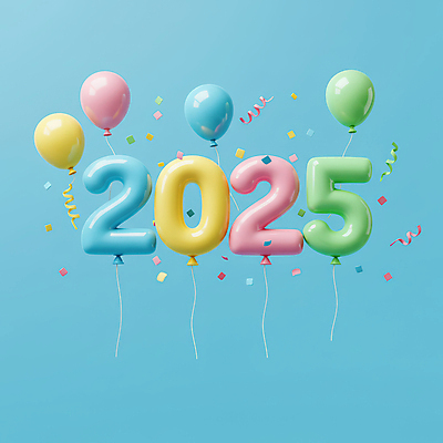 JPG 편집이미지 리본 하늘색 이벤트 사람없음 3D 꽃가루 광택 2025년 편집3D 숫자풍선 AI컴퓨터그래픽 AI콘텐츠 파란색 가루 연도 디지털합성 풍선 파일형식