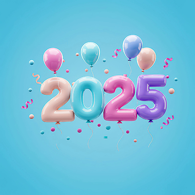 JPG 편집이미지 리본 하늘색 이벤트 사람없음 3D 꽃가루 광택 2025년 편집3D 숫자풍선 AI컴퓨터그래픽 AI콘텐츠 파란색 가루 연도 디지털합성 풍선 파일형식