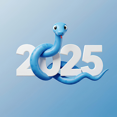 JPG 편집이미지 한마리 하늘색 3D캐릭터 타이포그라피 사람없음 3D 뱀띠 2025년 을사년 편집3D 푸른뱀 푸른뱀캐릭터 AI컴퓨터그래픽 AI콘텐츠 문자 캐릭터 1 파란색 십이지신 뱀 연도 디지털합성 뱀캐릭터 파일형식
