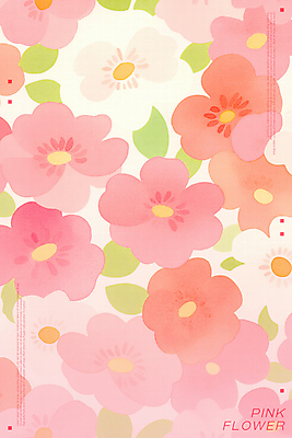 PSD 꽃백그라운드 일러스트 봄꽃 수채화 사람없음 부드러움 다홍색 플라워패턴 국내일러스트 꽃 컬러 백그라운드 패턴 봄 감각 파일형식