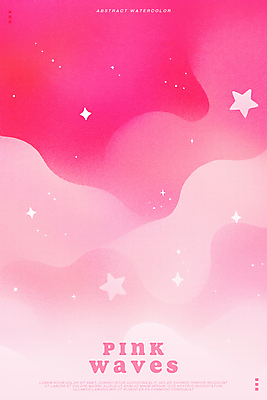 PSD 구름 별 분홍색 백그라운드 일러스트 추상 수채화 사람없음 반짝임 웨이브 번짐 키치 국내일러스트 자연요소 컬러 컨셉 무늬 모션 파일형식 효과
