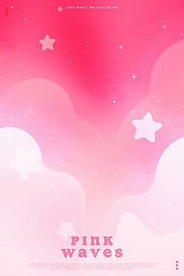 PSD 구름 별 분홍색 백그라운드 일러스트 추상 수채화 사람없음 반짝임 웨이브 번짐 키치 국내일러스트 자연요소 컬러 컨셉 무늬 모션 파일형식 효과