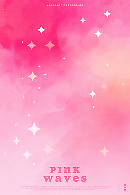 PSD 구름 별 분홍색 백그라운드 일러스트 추상 수채화 사람없음 반짝임 웨이브 번짐 키치 국내일러스트 자연요소 컬러 컨셉 무늬 모션 파일형식 효과