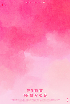 PSD 구름 별 분홍색 백그라운드 일러스트 추상 수채화 사람없음 웨이브 번짐 국내일러스트 자연요소 컬러 무늬 파일형식 효과