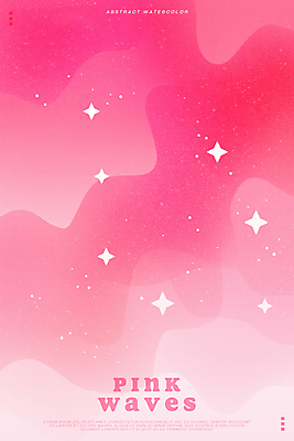 PSD 구름 별 분홍색 백그라운드 일러스트 추상 수채화 사람없음 반짝임 웨이브 번짐 키치 국내일러스트 자연요소 컬러 컨셉 무늬 모션 파일형식 효과