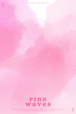 PSD 구름 별 분홍색 백그라운드 일러스트 추상 수채화 사람없음 웨이브 번짐 국내일러스트 자연요소 컬러 무늬 파일형식 효과