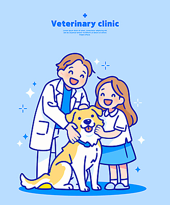 전신 여자 남자 어린이 일러스트 가족 웃음 소녀 성인 두명 파란색 반짝임 건강관리 의사가운 강아지 동물병원 수의사 쓰다듬기 일러캐릭터 AI파일 캐릭터 컬러 관계 모션 표정 건강 병원 관리 사람 반려동물 의사 가운 개 파일형식 벡터