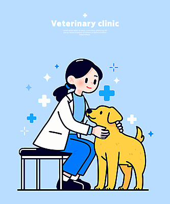 전신 여자 일러스트 한명 웃음 앉기 성인 파란색 반짝임 건강관리 만지기 의사가운 강아지 동물병원 수의사 십자마크 성인여자한명만 일러캐릭터 AI파일 캐릭터 1 컬러 모션 표정 건강 병원 관리 사람 반려동물 의사 가운 개 여자한명만 성인여자만 파일형식 벡터