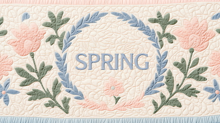 PSD 편집이미지 분홍색 잎 봄꽃 프레임 사람없음 빈티지 자수 퀼트 이미지편집 편집실사 식물 꽃 컬러 컨셉 봄 CG 파일형식