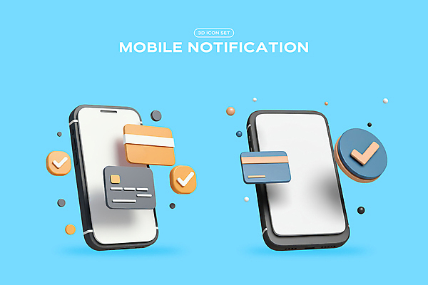PSD 편집이미지 하늘색 모바일 사람없음 스마트폰 3D아이콘 3D 네트워크 신용카드 알림 체크표시 엘리먼트 편집3D 아이콘 금융 파란색 핸드폰 스마트기기 디지털합성 확인 파일형식