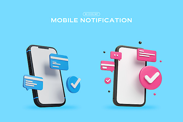 PSD 편집이미지 하늘색 말풍선 모바일 사람없음 스마트폰 3D아이콘 3D 네트워크 신용카드 메시지 알림 체크표시 엘리먼트 편집3D 아이콘 금융 파란색 핸드폰 스마트기기 디지털합성 확인 파일형식
