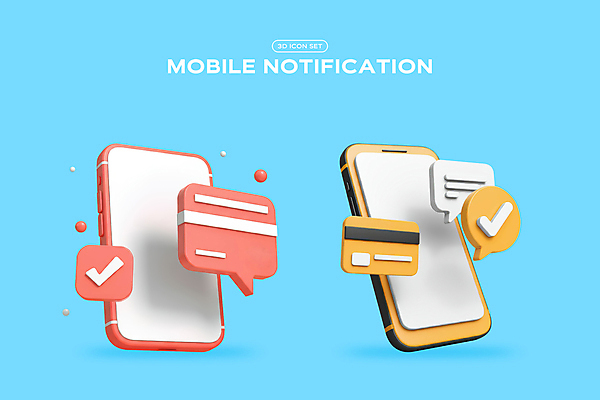 PSD 편집이미지 하늘색 말풍선 모바일 사람없음 스마트폰 3D아이콘 3D 네트워크 신용카드 메시지 알림 체크표시 엘리먼트 편집3D 아이콘 금융 파란색 핸드폰 스마트기기 디지털합성 확인 파일형식