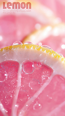 PSD 편집이미지 분홍색 사람없음 빛 거품 물방울 신선 레몬 슬라이스 보케 상큼 이미지편집 편집실사 컬러 과일 CG 파일형식