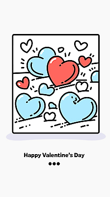 행복 일러스트 발렌타인데이 사랑 사람없음 사각형 하트 국내일러스트 AI파일 모양 도형 감정 데이이벤트 파일형식 벡터