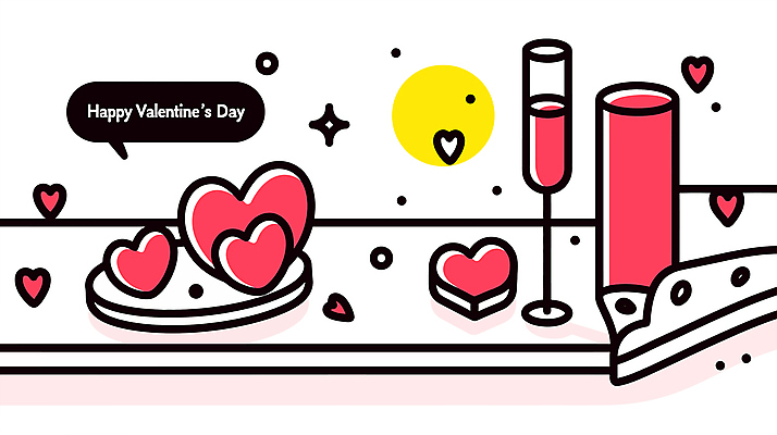 행복 말풍선 일러스트 잔 주류 발렌타인데이 사랑 사람없음 반짝임 하트 국내일러스트 AI파일 모양 식기 감정 음료 모션 데이이벤트 파일형식 벡터