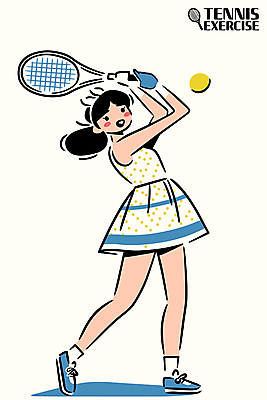 전신 여자 일러스트 청소년 한명 들기 머리띠 테니스라켓 테니스공 테니스복 십대여자한명만 국내일러스트 AI파일 1 장신구 공 모션 사람 운동복 테니스 라켓 테니스용품 여자한명만 십대여자만 파일형식 벡터