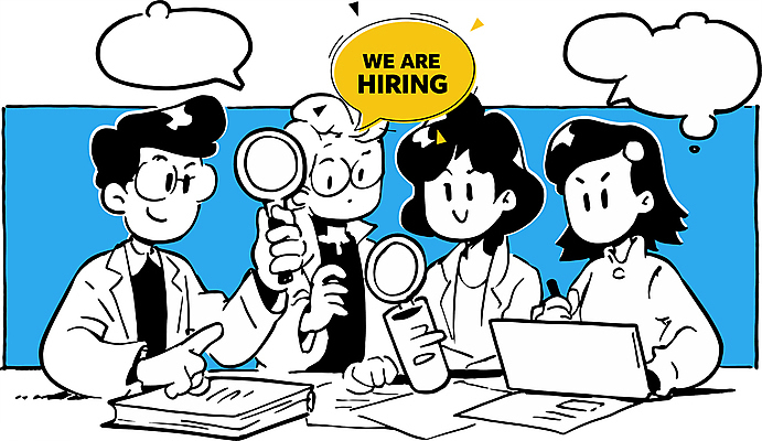 여자 남자 말풍선 일러스트 돋보기 들기 정장 여러명 상반신 성인 책 파란색 노트북 구직 가리킴 문서 취업준비생 고용 성인만 안경낌 국내일러스트 AI파일 옷 안경 컬러 다수 컨셉 모션 사람 손짓 전자제품 채용 파일형식 벡터