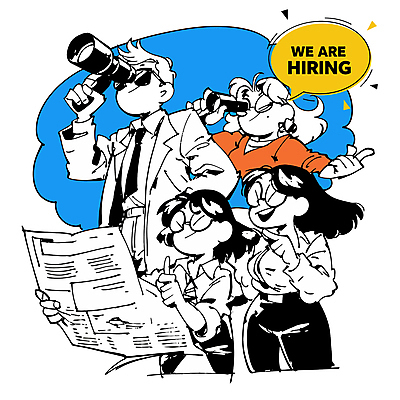 여자 남자 말풍선 일러스트 들기 정장 여러명 상반신 성인 파란색 선글라스 구직 가리킴 읽기 문서 주머니손 취업준비생 고용 성인만 안경낌 국내일러스트 AI파일 옷 안경 컬러 다수 컨셉 모션 사람 손짓 채용 파일형식 벡터