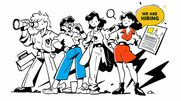 전신 여자 남자 허리손 말풍선 일러스트 돋보기 그래프 들기 정장 여러명 성인 망원경 구직 문서 취업준비생 고용 성인만 안경낌 국내일러스트 AI파일 옷 안경 포즈 다수 컨셉 모션 사람 채용 파일형식 벡터