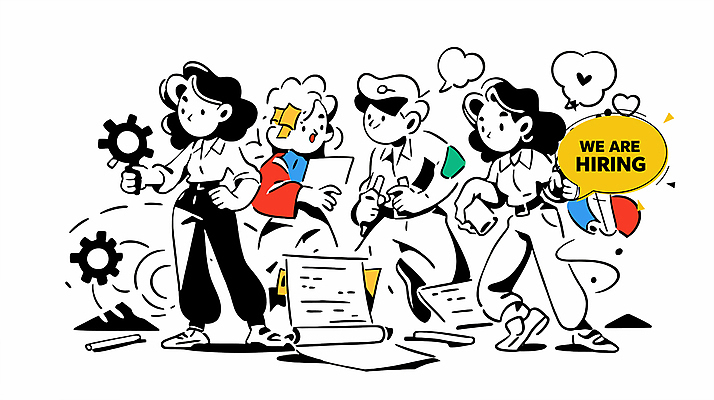 전신 여자 남자 말풍선 일러스트 들기 정장 여러명 성인 구직 하트 톱니바퀴 문서 취업준비생 고용 성인만 국내일러스트 AI파일 모양 옷 다수 컨셉 모션 사람 채용 파일형식 벡터