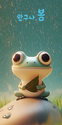 PSD 편집이미지 우산 나뭇잎 미소 들기 사람없음 3D 귀여움 봄 바위 물방울 풀 비 개구리캐릭터 경칩 편집3D 자연요소 식물 계절 동물캐릭터 컨셉 잎 모션 날씨 표정 개구리 돌_바위 절기 디지털합성 파일형식