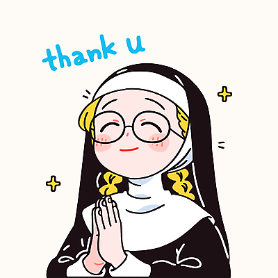 여자 일러스트 직업캐릭터 한명 미소 상반신 성인 반짝임 믿음 기도 성직자 감사 손모으기 합장 수녀 베일 땡큐 수녀복 성인여자한명만 안경낌 일러캐릭터 AI파일 직업 캐릭터 1 감정 종교 안경 모션 표정 사람 손짓 천주교 여자한명만 성인여자만 파일형식 벡터