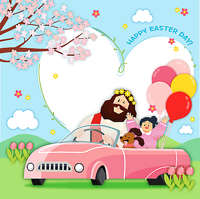 구름 여자 남자 어린이 일러스트 자동차 하늘 부활절 산 미소 소녀 여러명 성인 화관 봄 만세 운전 튤립 하트 예수 벚나무 승차 풍선 국내일러스트 AI파일 자연요소 모양 나무 계절 기념일 꽃 육상교통 다수 모션 표정 사람 벚꽃 신_종교 파일형식 벡터