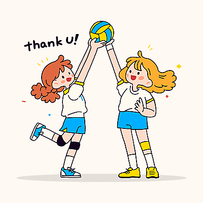 전신 여자 어린이 유니폼 일러스트 협력 미소 들기 소녀 두명 운동 동료 즐거움 감사 배구선수 배구공 다리들기 땡큐 무릎보호대 소녀만 일러캐릭터 AI파일 캐릭터 옷 감정 스포츠용품 공 관계 모션 운동선수 표정 건강 사람 배구 여자만 어린이만 파일형식 벡터