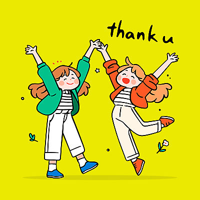 전신 여자 일러스트 협력 웃음 성인 두명 노란색 점프 기쁨 만세 동료 감사 땡큐 성인여자만 일러캐릭터 AI파일 캐릭터 감정 컬러 관계 모션 표정 사람 여자만 성인만 파일형식 벡터