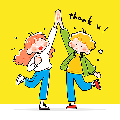 전신 여자 남자 일러스트 협력 웃음 성인 두명 노란색 손들기 기쁨 만세 동료 감사 하이파이브 다리들기 땡큐 성인만 일러캐릭터 AI파일 캐릭터 감정 컬러 관계 모션 표정 사람 손짓 파일형식 벡터