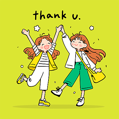 전신 여자 일러스트 협력 웃음 성인 두명 노란색 손들기 기쁨 만세 동료 감사 크로스백 땡큐 성인여자만 일러캐릭터 AI파일 캐릭터 감정 컬러 가방 관계 모션 표정 사람 여자만 성인만 파일형식 벡터