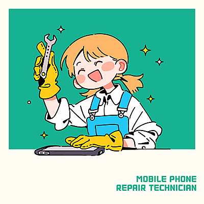 여자 일러스트 한명 미소 들기 앉기 상반신 성인 초록색 반짝임 스마트폰 스패너 수리 감사 정비공 성인여자한명만 국내일러스트 AI파일 1 감정 컬러 모션 표정 사람 핸드폰 스마트기기 공구 기술자 여자한명만 성인여자만 파일형식 벡터