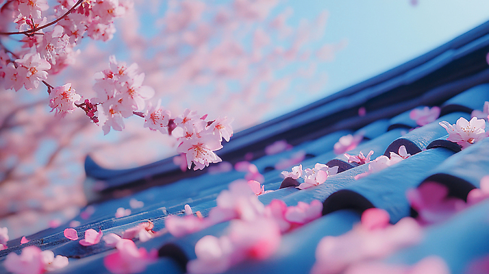 JPG 편집이미지 한국전통 꽃잎 분홍색 하늘 기와 기와집 사람없음 봄 벚나무 감성 편집실사 AI포토 AI콘텐츠 나무 전통 계절 꽃 컬러 컨셉 한옥 한국 벚꽃 CG 파일형식