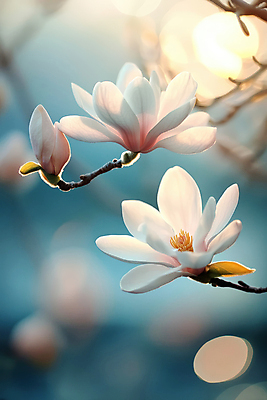 JPG 편집이미지 꽃잎 봄꽃 자연 사람없음 햇빛 벚꽃 나뭇가지 보케 청록색 편집실사 AI포토 AI콘텐츠 나무 꽃 컬러 태양 봄 CG 생태계 파일형식