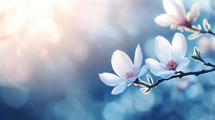 JPG 편집이미지 꽃잎 봄꽃 자연 사람없음 파란색 햇빛 벚꽃 나뭇가지 보케 편집실사 AI포토 AI콘텐츠 나무 꽃 컬러 태양 봄 CG 생태계 파일형식