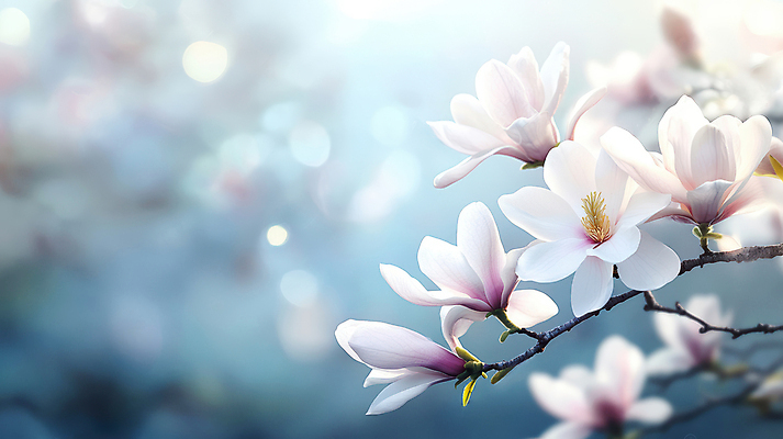 JPG 편집이미지 꽃잎 봄꽃 자연 사람없음 파란색 햇빛 벚꽃 나뭇가지 보케 편집실사 AI포토 AI콘텐츠 나무 꽃 컬러 태양 봄 CG 생태계 파일형식