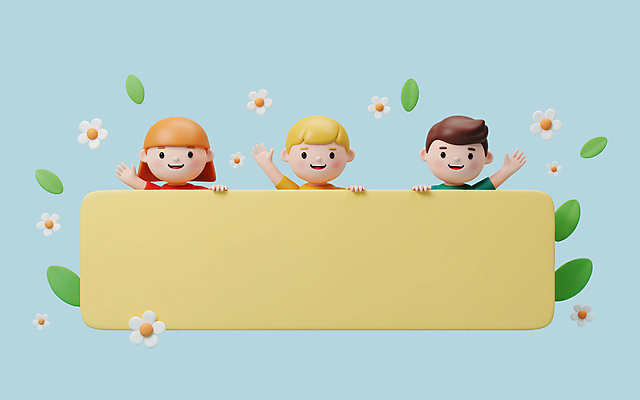 PSD 편집이미지 여자 남자 꽃 어린이 하늘색 나뭇잎 미소 소녀 소년 상반신 세명 스쿨라이프 3D 잡기 손흔들기 어린이만 카피스페이스 편집3D 식물 라이프스타일 잎 학교 모션 표정 사람 파란색 공백 디지털합성 파일형식