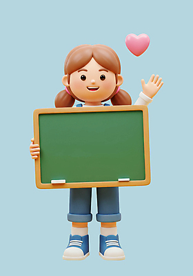 전신 PSD 편집이미지 여자 어린이 하늘색 한명 미소 들기 소녀 스쿨라이프 3D 칠판 하트 손흔들기 소녀한명만 카피스페이스 편집3D 모양 1 라이프스타일 학교 모션 표정 사람 파란색 공백 디지털합성 여자한명만 소녀만 파일형식