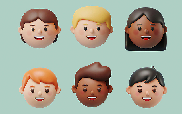 PSD 편집이미지 여자 남자 얼굴 어린이 인물캐릭터 웃음 소녀 소년 여러명 3D 다문화 청록색 어린이만 편집3D 캐릭터 컬러 다수 표정 사람 신체부위 사회이슈 디지털합성 파일형식
